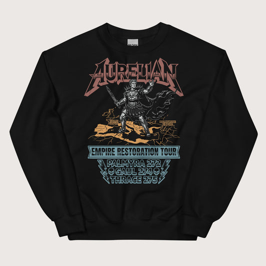 Black Aurelian Empire Restoration Tour Sweatshirt - history buff gift by HistoHead