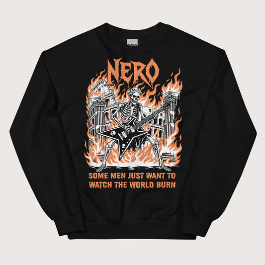 Black Nero Watch the World Burn Sweatshirt - history buff gift by HistoHead