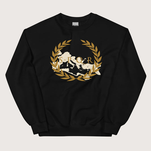 Black Roman SPQR Banner Sweatshirt - history buff gift by HistoHead