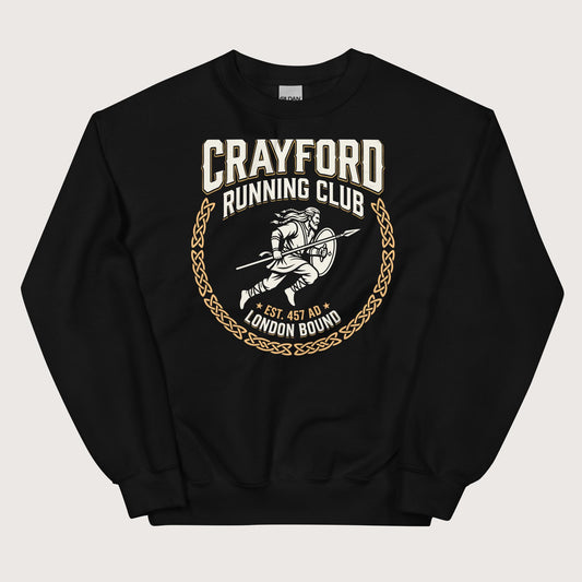 Black Crayford Running Club Sweatshirt - history buff gift by HistoHead