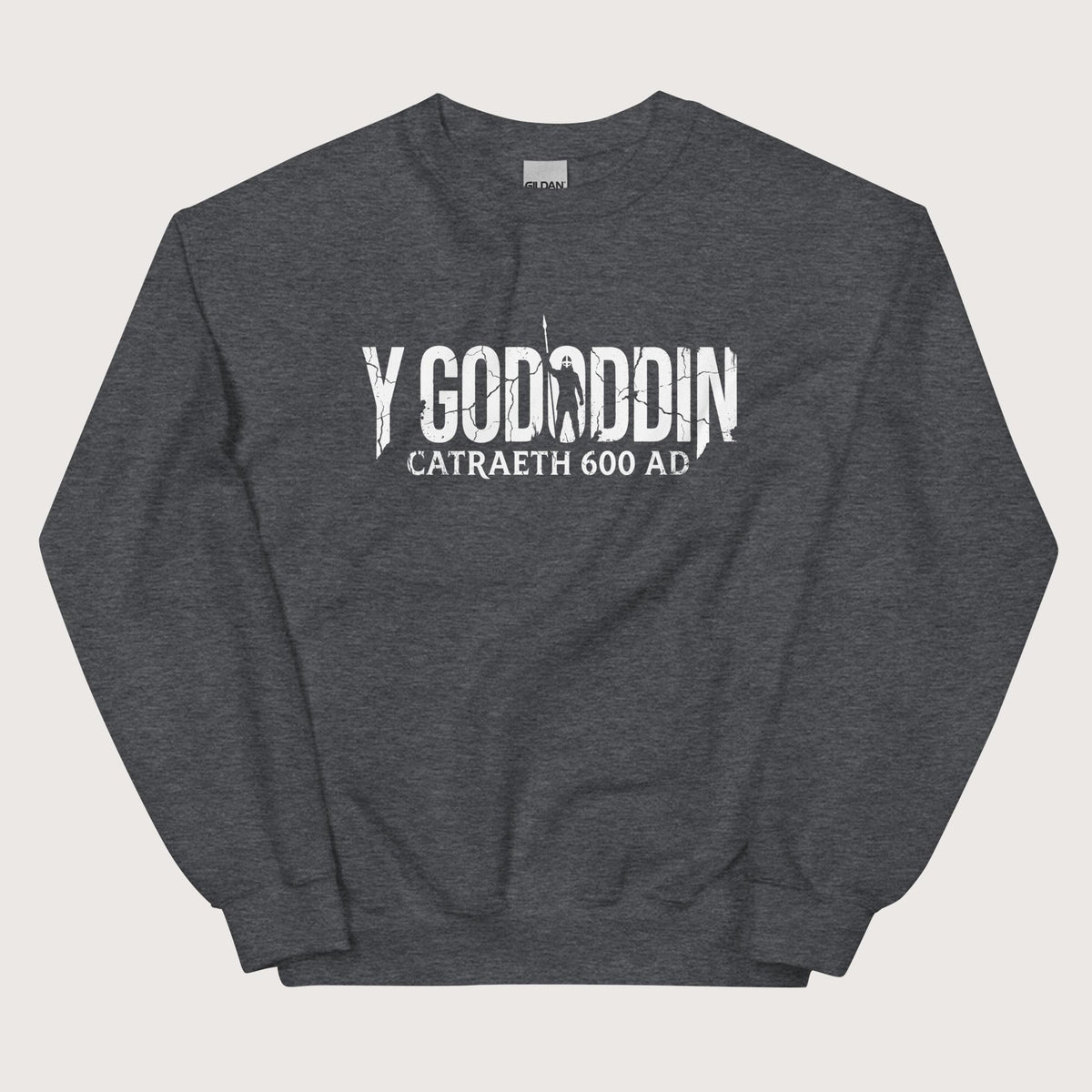 Dark Heather Y Gododdin Catraeth 600 Sweatshirt - history buff gift by HistoHead