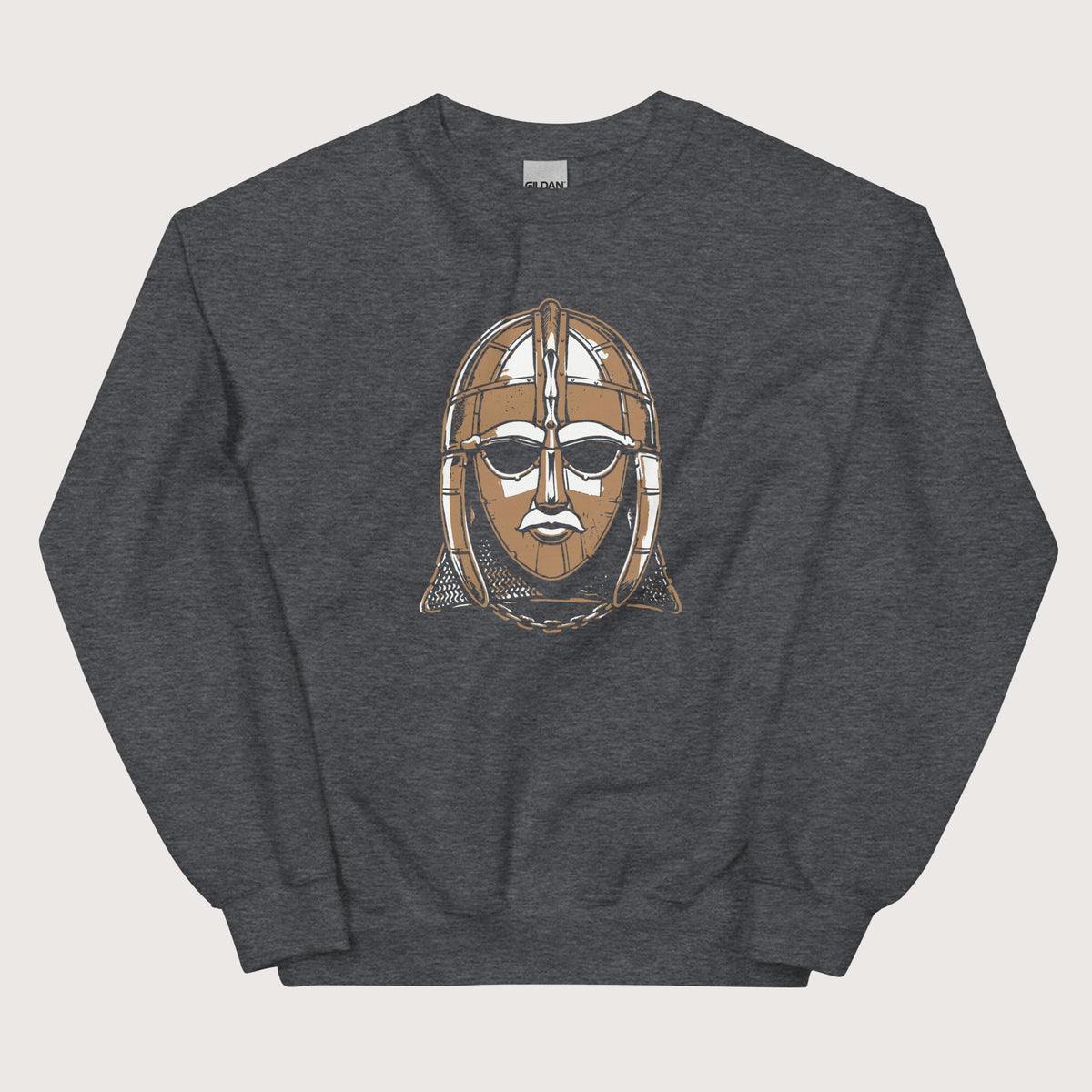 Dark Heather Sutton Hoo Helmet Sweatshirt - history buff gift by HistoHead