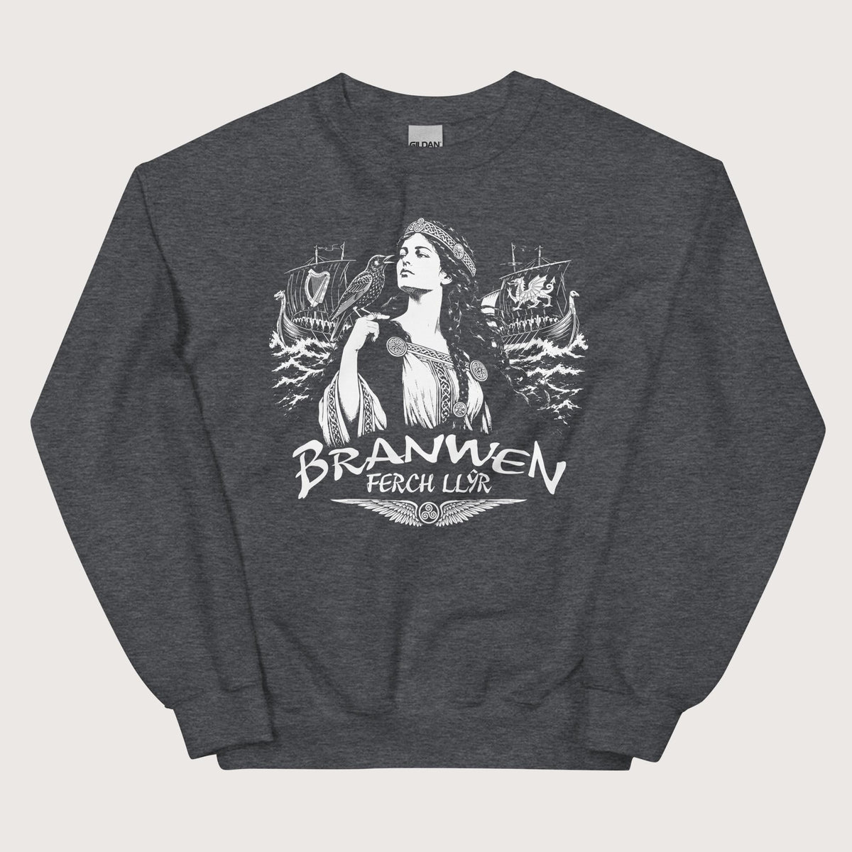Dark Heather Branwen ferch Llŷr Sweatshirt - history buff gift by HistoHead