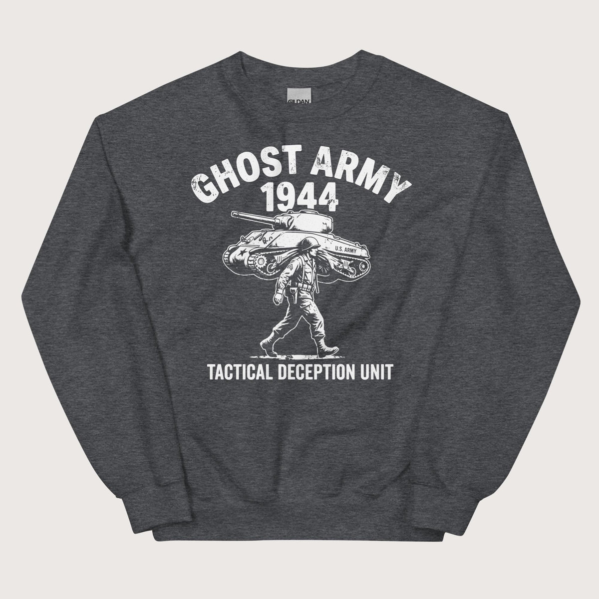 Dark Heather Ghost Army Sweatshirt - history buff gift by HistoHead