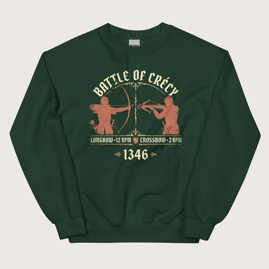 Forest Green Battle of Crecy 1346 Sweatshirt - history buff gift by HistoHead