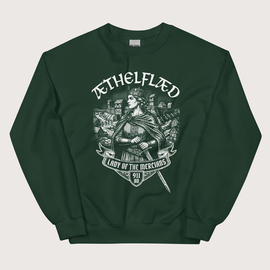 Forest Green Æthelflæd Lady of the Mercians Sweatshirt - history buff gift by HistoHead