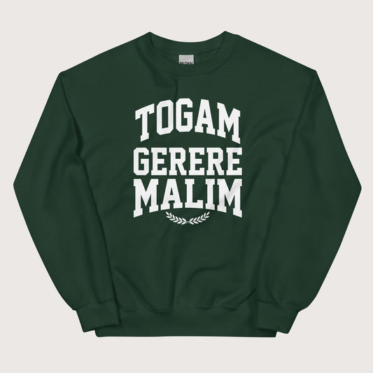 Forest Green Latin I'd Rather Be Wearing A Toga Sweatshirt - history buff gift by HistoHead