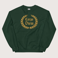 Forest Green Carpe Diem Sweatshirt - history buff gift by HistoHead