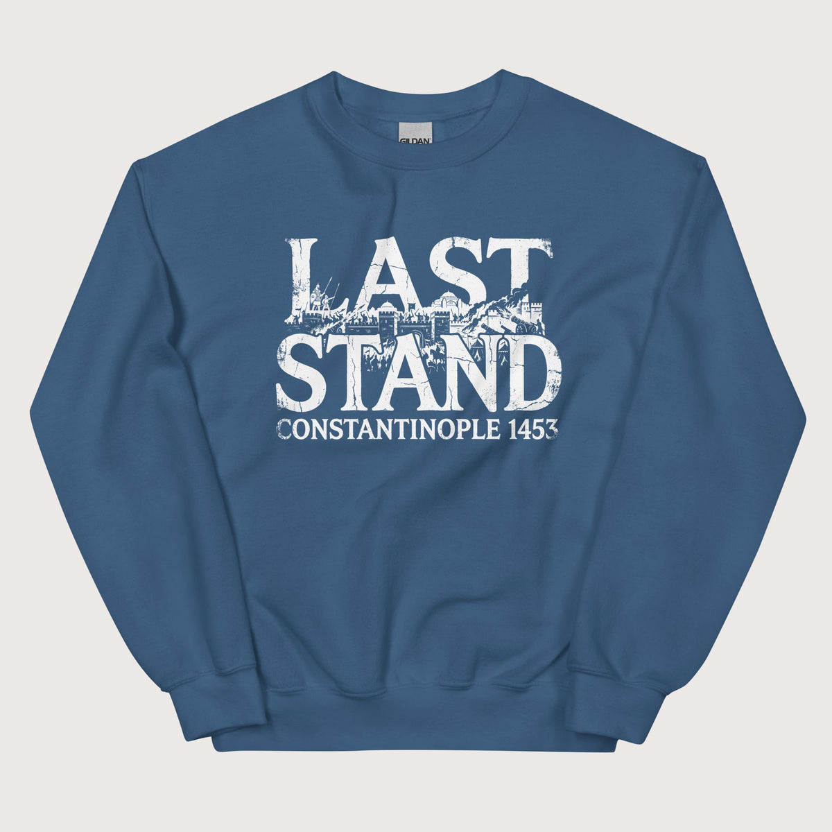 Indigo Blue Last Stand Constantinople 1453 Sweatshirt - history buff gift by HistoHead