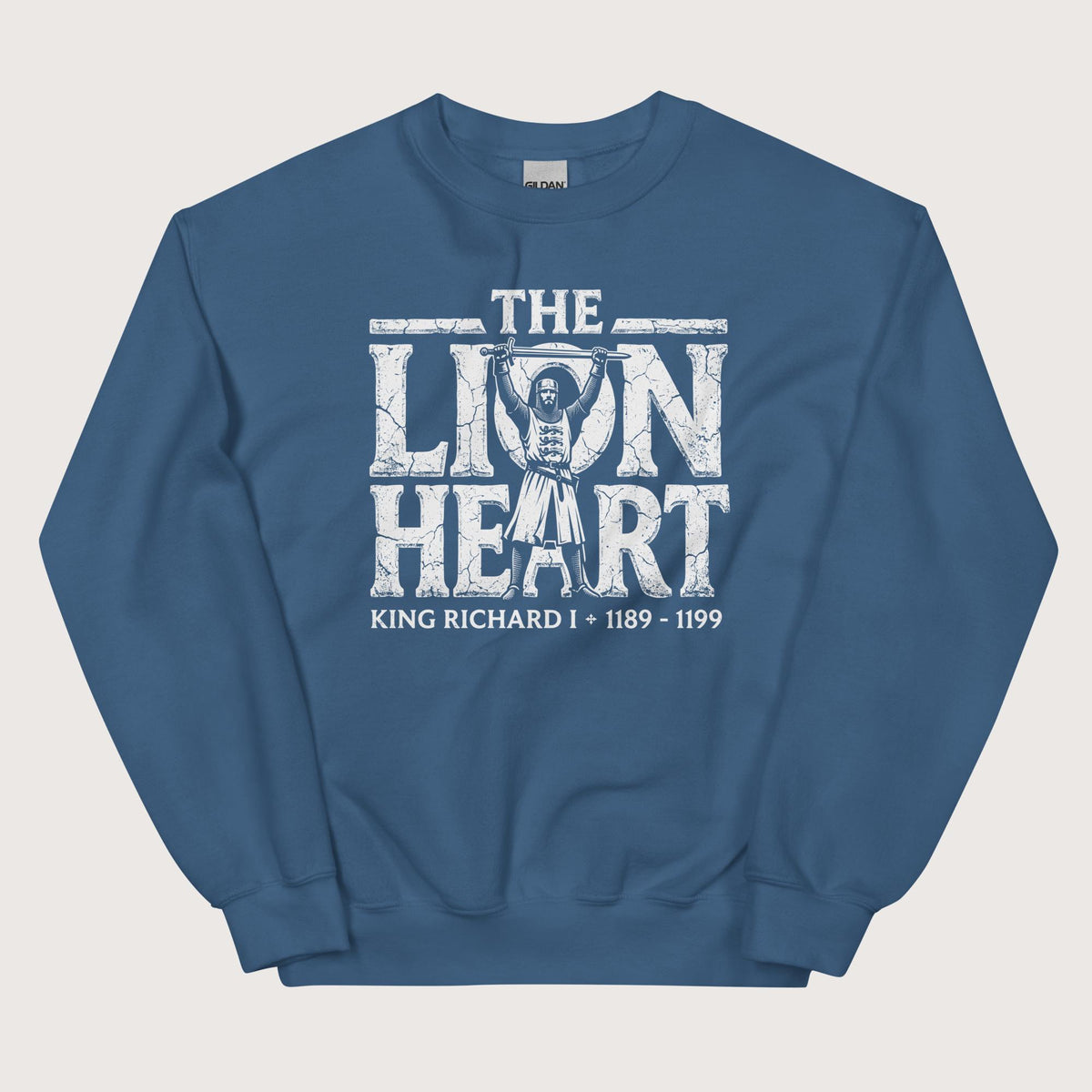 Indigo Blue Richard the Lionheart Sweatshirt - history buff gift by HistoHead