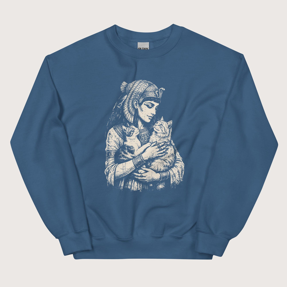 Indigo Blue Cleopatra's Cats Sweatshirt - history buff gift by HistoHead