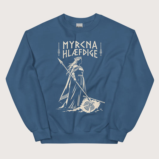 Indigo Blue Æthelflæd Myrcna Hlæfdige Sweatshirt - history buff gift by HistoHead
