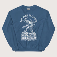 Indigo Blue Aut Viam Inveniam Hannibal Quote Sweatshirt - history buff gift by HistoHead