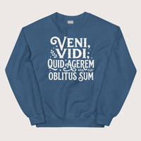 Indigo Blue Latin I Came I Saw I Forgot I Was Doing Sweatshirt - history buff gift by HistoHead
