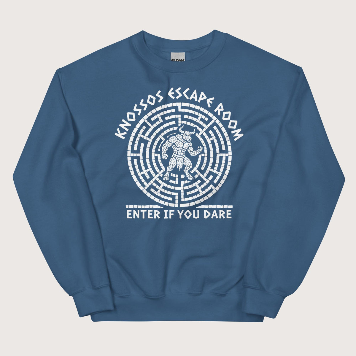 Indigo Blue Knossos Escape Room Enter If You Dare Sweatshirt - history buff gift by HistoHead