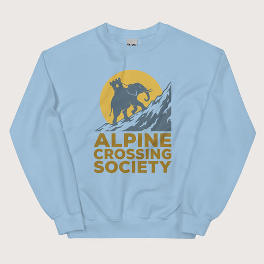Light Blue Alpine Crossing Society Sweatshirt - history buff gift by HistoHead