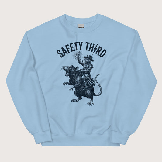 Light Blue Plague Doctor Safety Third Sweatshirt - history buff gift by HistoHead