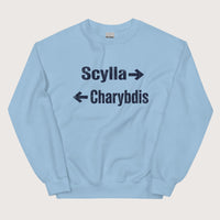 Light Blue Between Scylla and Charybdis Sweatshirt - history buff gift by HistoHead