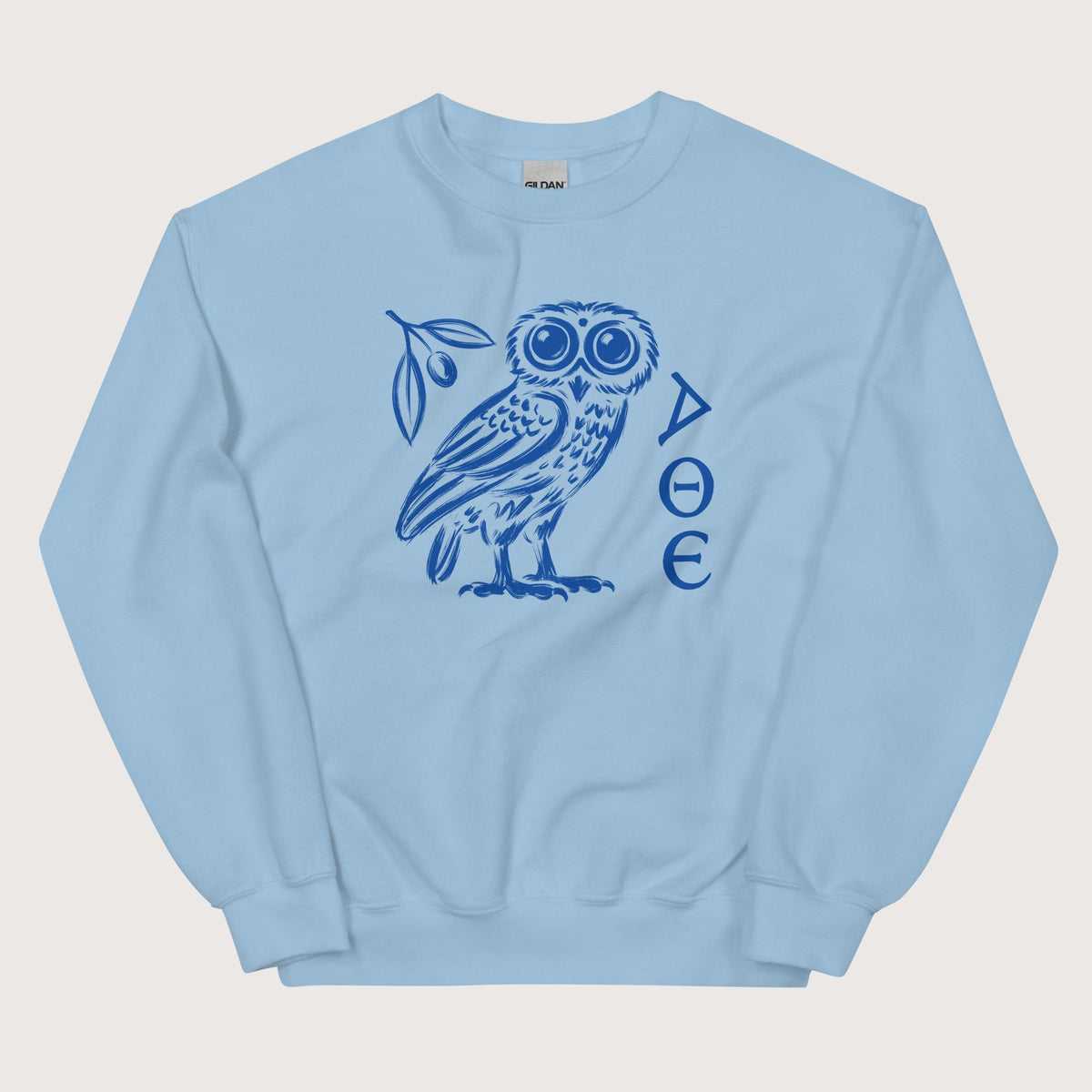 Light Blue Owl of Athena Sweatshirt - history buff gift by HistoHead
