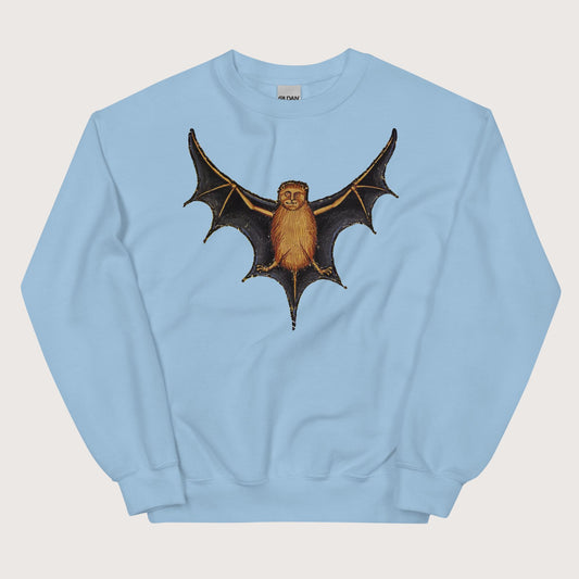 Light Blue Weird Medieval Bat Sweatshirt - history buff gift by HistoHead