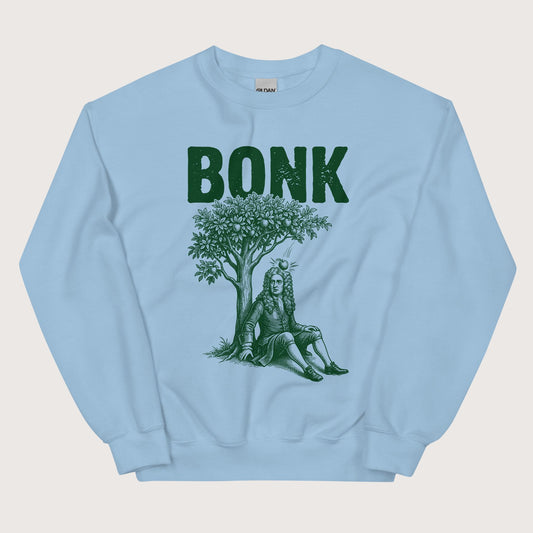 Light Blue Newton Bonk Sweatshirt - history buff gift by HistoHead