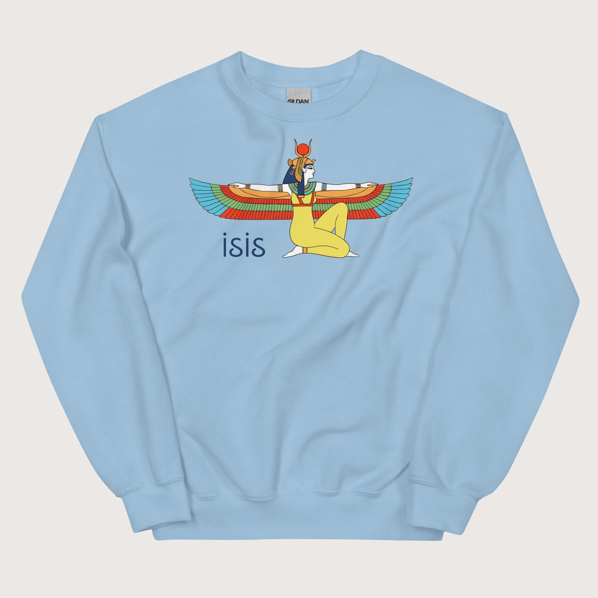 Light Blue Egyptian Goddess Isis Sweatshirt - history buff gift by HistoHead