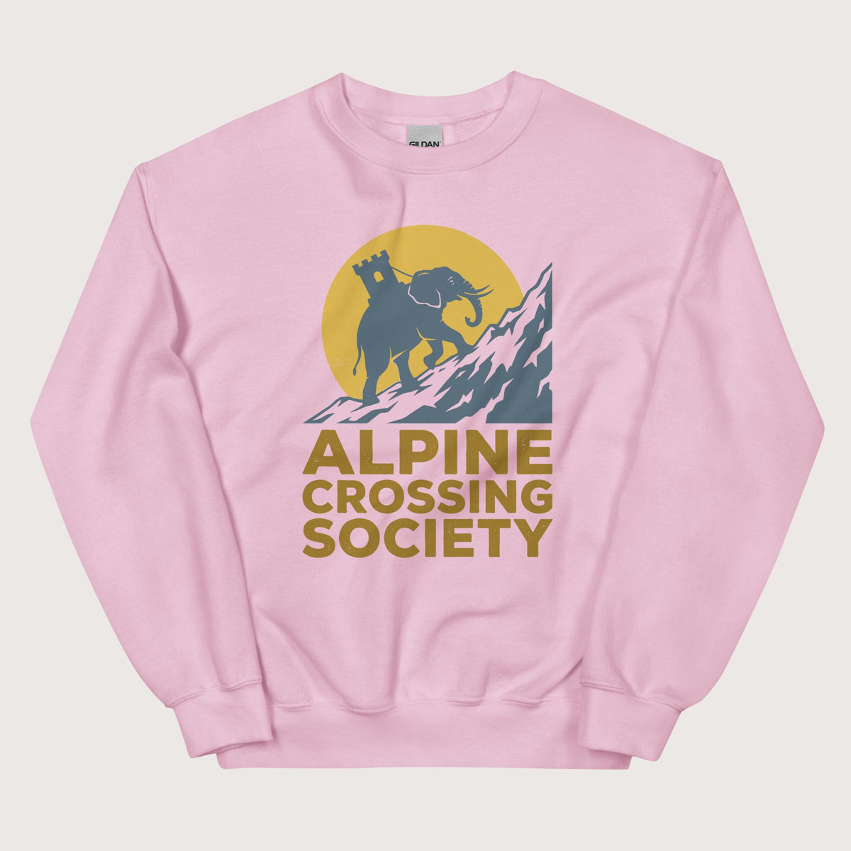 Light Pink Alpine Crossing Society Sweatshirt - history buff gift by HistoHead
