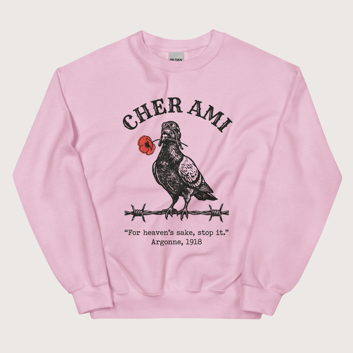 Light Pink Cher Ami Sweatshirt - history buff gift by HistoHead