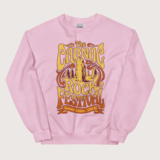 Light Pink Carnac Rock Festival Sweatshirt - history buff gift by HistoHead