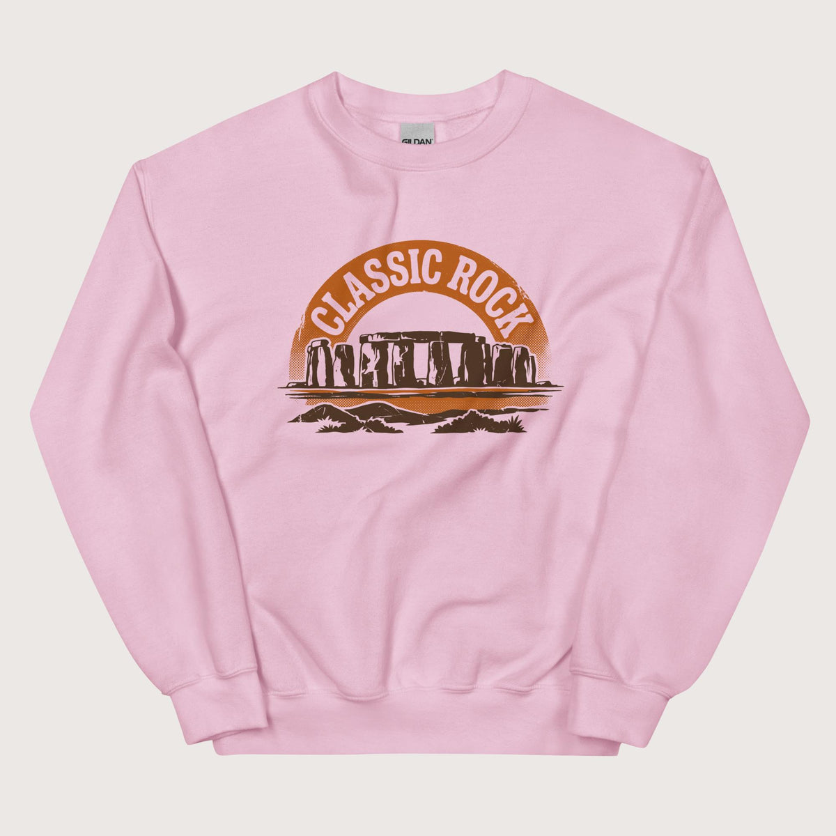 Light Pink Stonehenge Classic Rock Sweatshirt - history buff gift by HistoHead