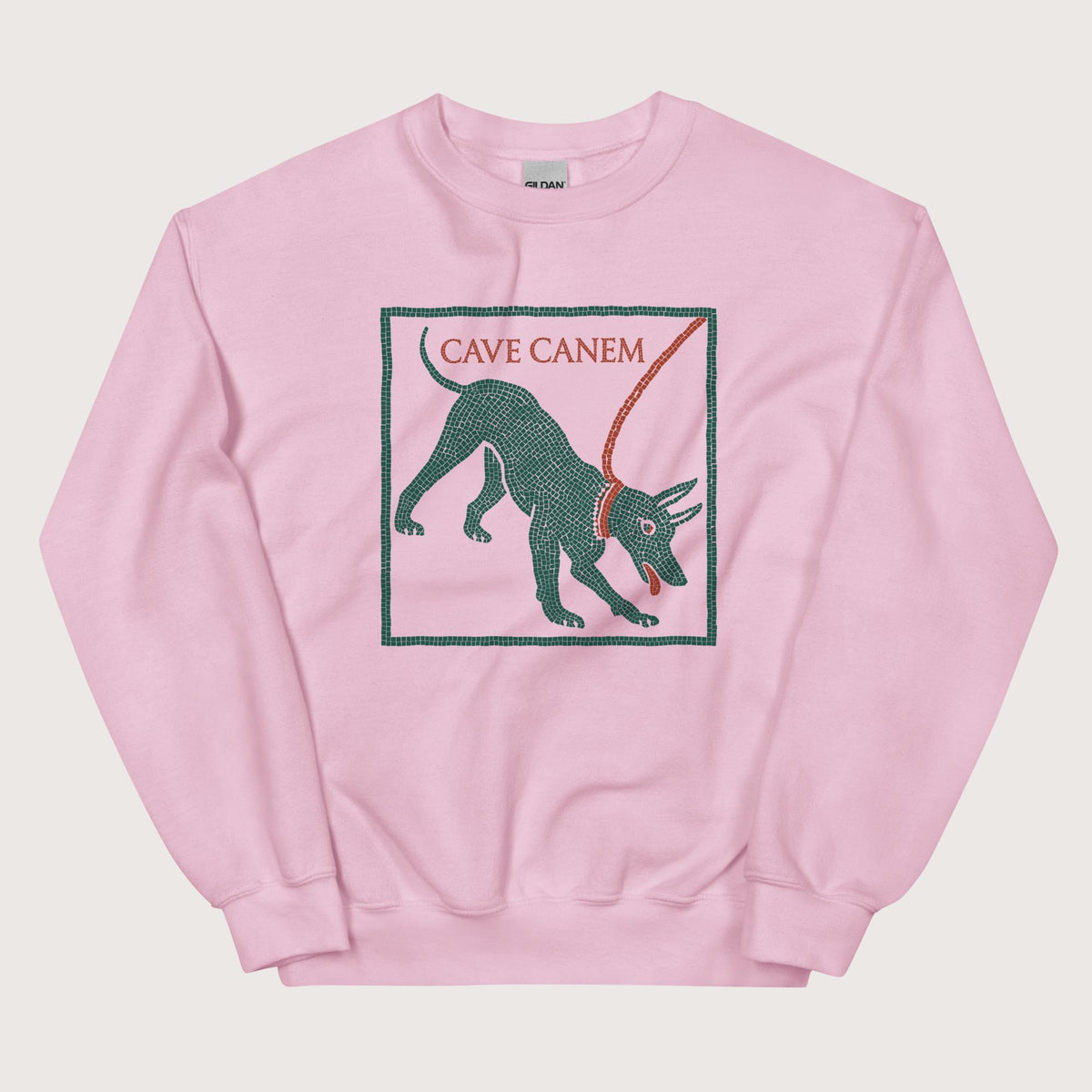 Light Pink Cave Canem Pompeii Mosaic Sweatshirt - history buff gift by HistoHead