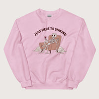 Light Pink Just Here to Unwind Sweatshirt - history buff gift by HistoHead