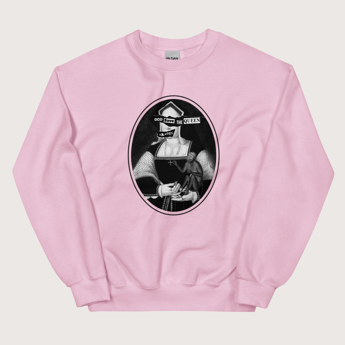 Light Pink God Save the Queen Katherine of Aragon Sweatshirt - history buff gift by HistoHead