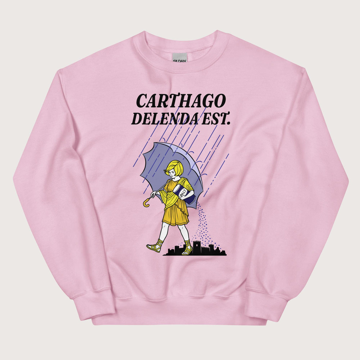 Light Pink Carthago Delenda Est Salt Girl Sweatshirt - history buff gift by HistoHead