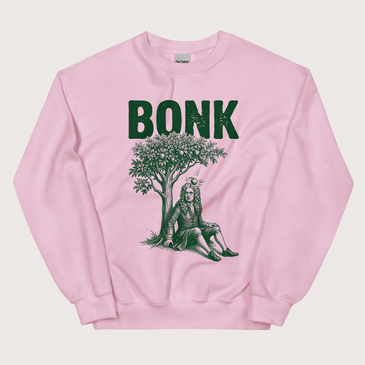 Light Pink Newton Bonk Sweatshirt - history buff gift by HistoHead