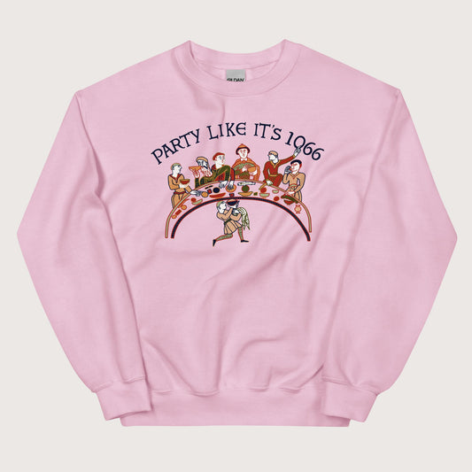Light Pink Bayeux Tapestry Party Like It's 1066 Sweatshirt - history buff gift by HistoHead