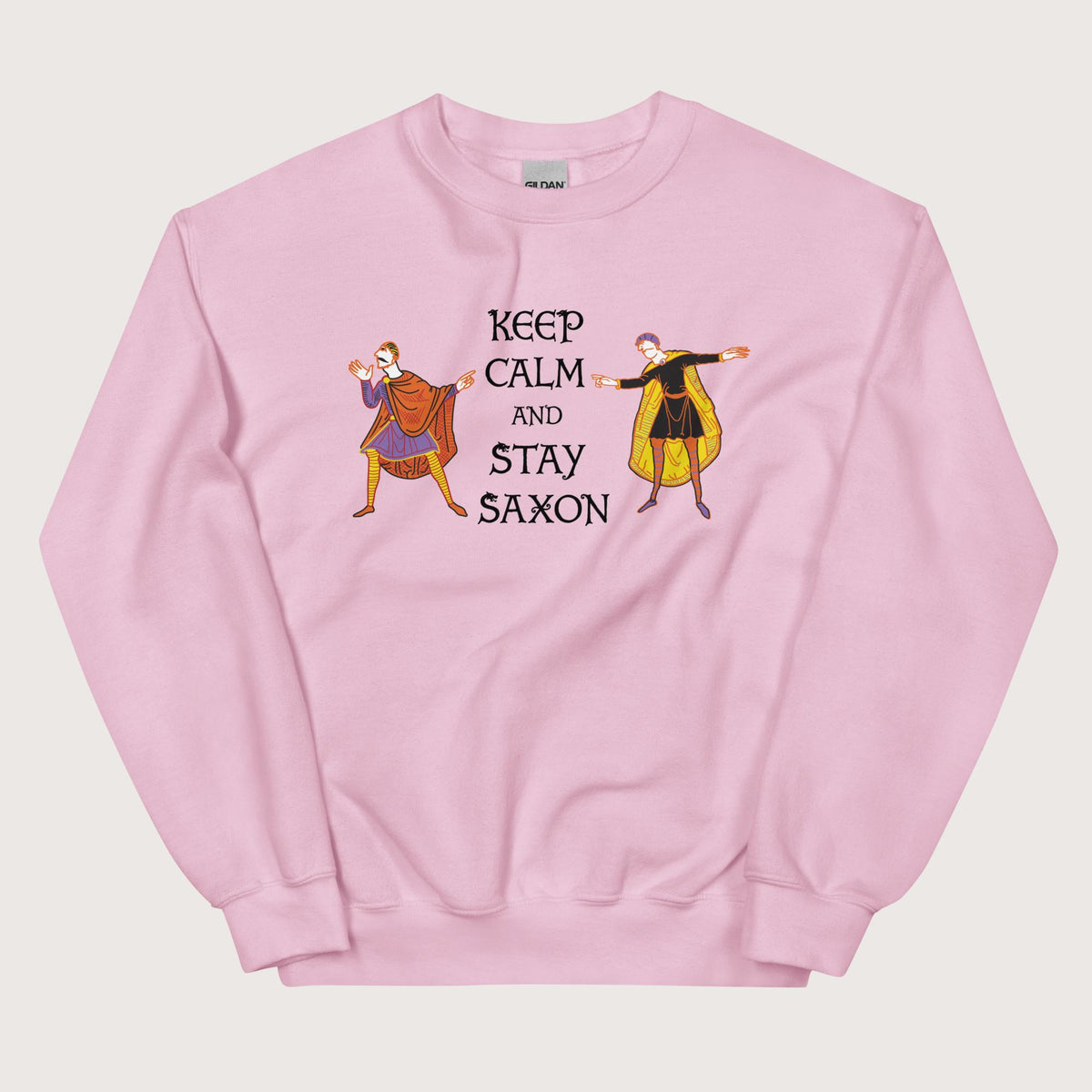 Light Pink Harold Godwinson Keep Calm and Stay Saxon Sweatshirt - history buff gift by HistoHead