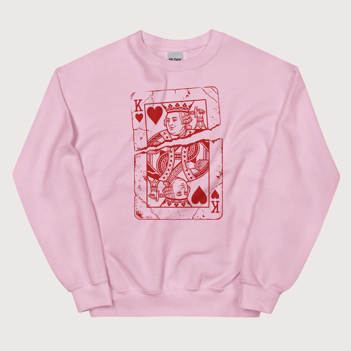 Light Pink Louis XVI Playing Card Sweatshirt - history buff gift by HistoHead