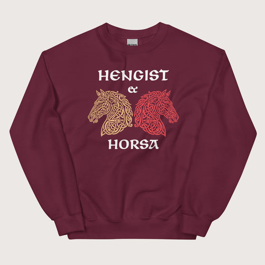 Maroon Hengist and Horsa Sweatshirt - history buff gift by HistoHead