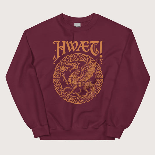 Maroon Hwaet Dragon Sweatshirt - history buff gift by HistoHead