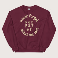 Maroon Never Forget Lost Letters Sweatshirt - history buff gift by HistoHead