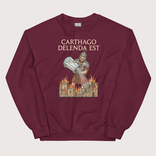 Maroon Salting Carthage Sweatshirt - history buff gift by HistoHead