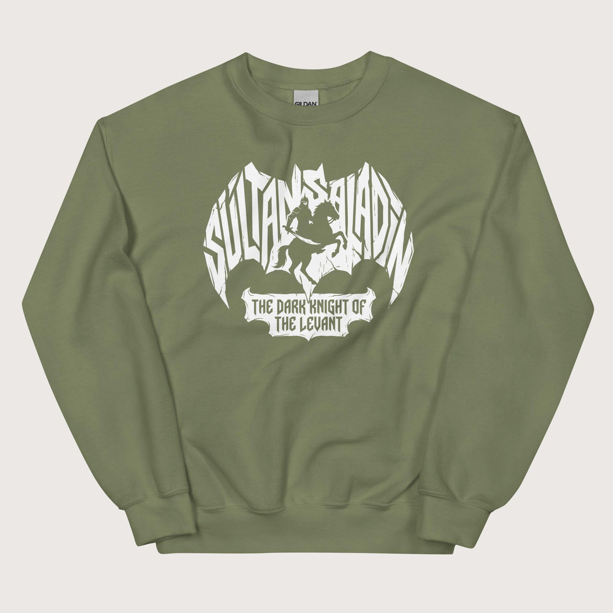 Military Green Saladin Dark Knight Sweatshirt - history buff gift by HistoHead