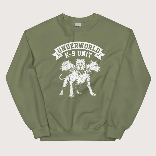 Military Green Cerberus Underworld K-9 Unit Sweatshirt - history buff gift by HistoHead