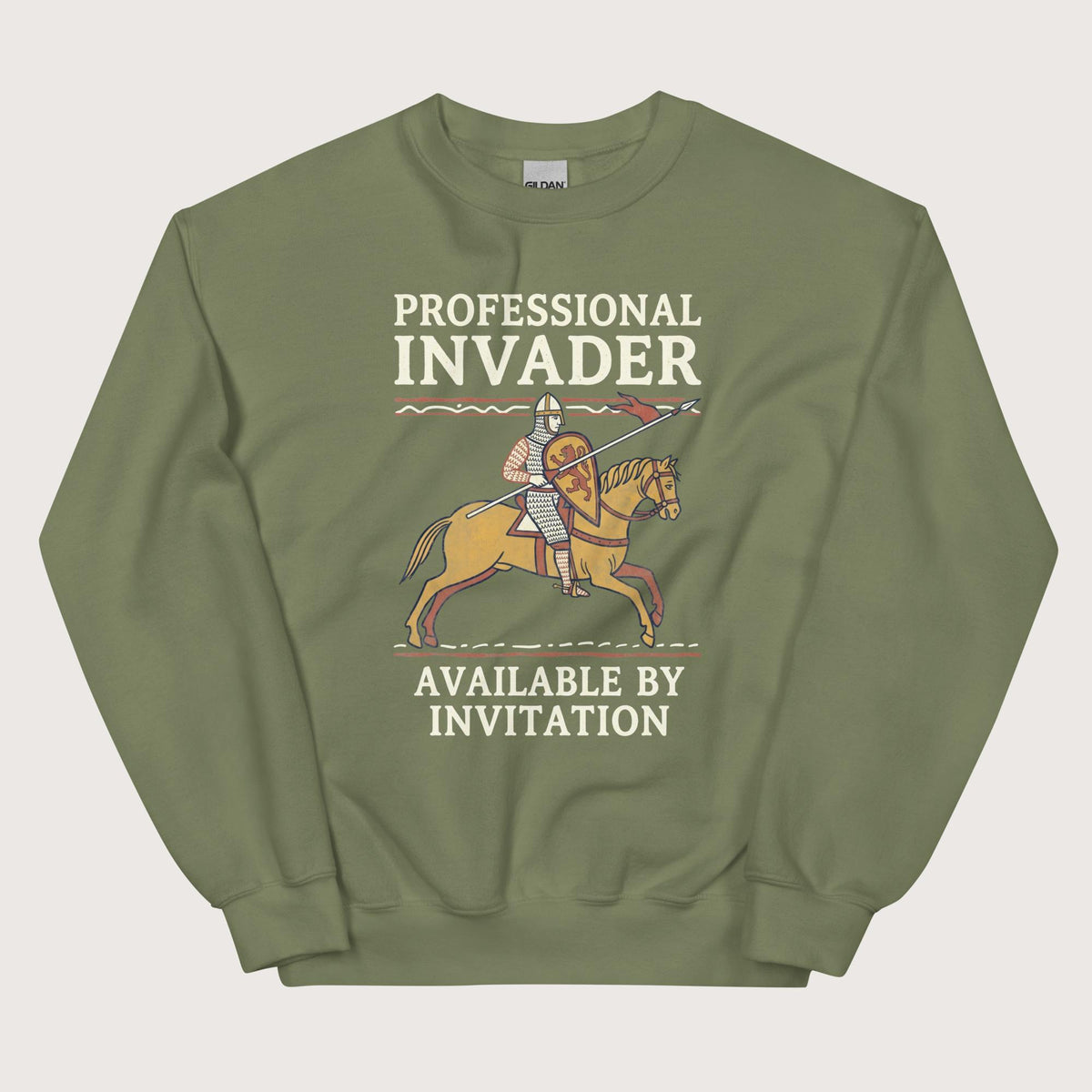 Military Green Professional Invader Sweatshirt - history buff gift by HistoHead
