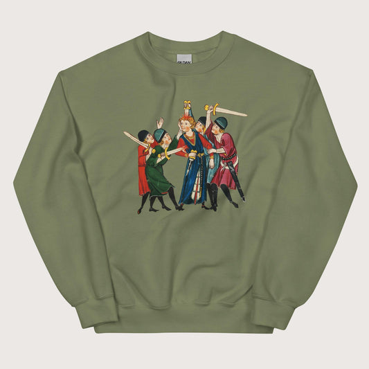 Military Green Medieval Positivity Sweatshirt - history buff gift by HistoHead