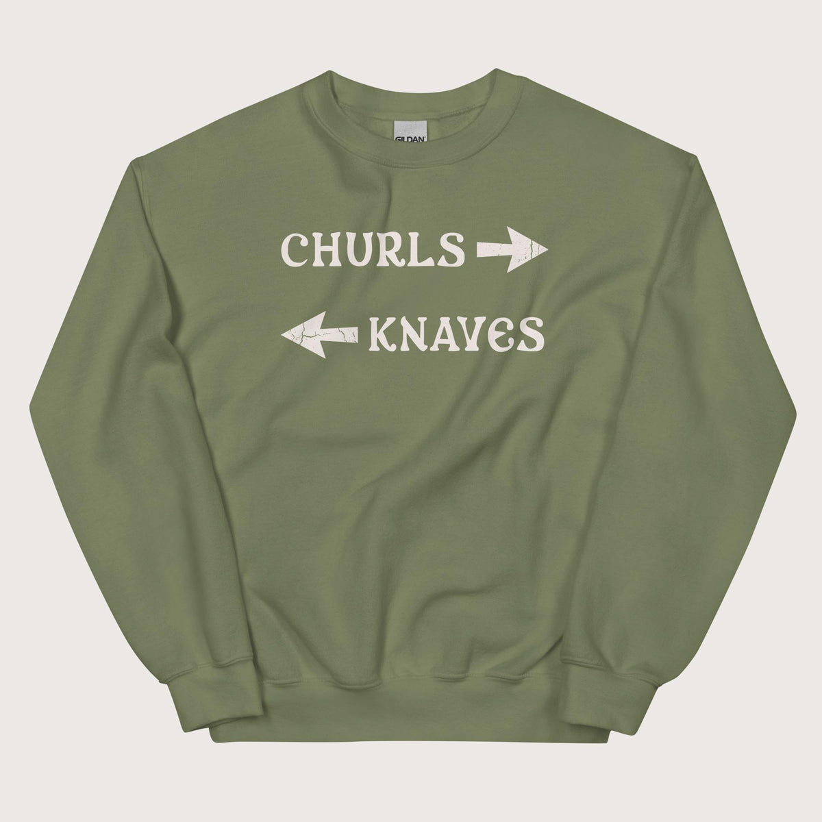 Military Green Churls or Knaves Sweatshirt - history buff gift by HistoHead