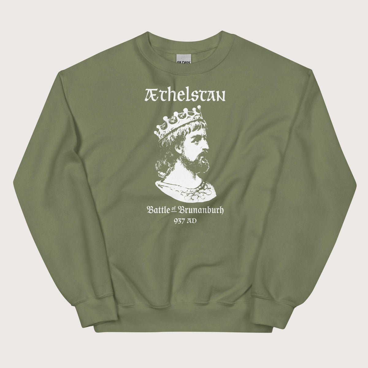 Military Green Æthelstan Battle of Brunanburh Sweatshirt - history buff gift by HistoHead