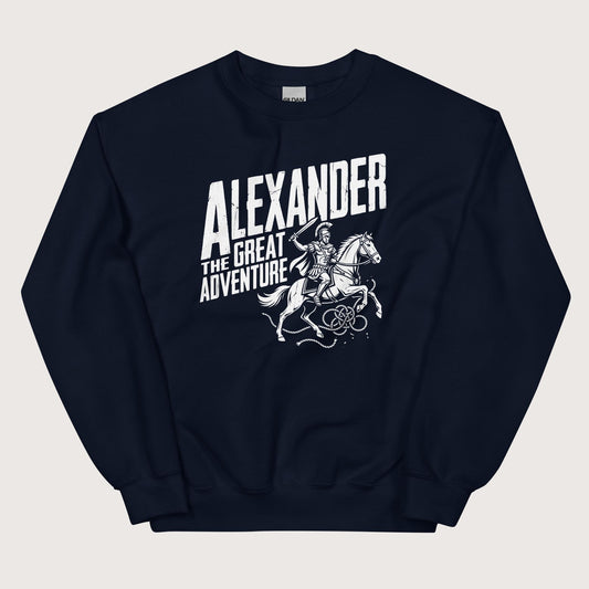 Navy Alexander the Great Adventure Sweatshirt - history buff gift by HistoHead