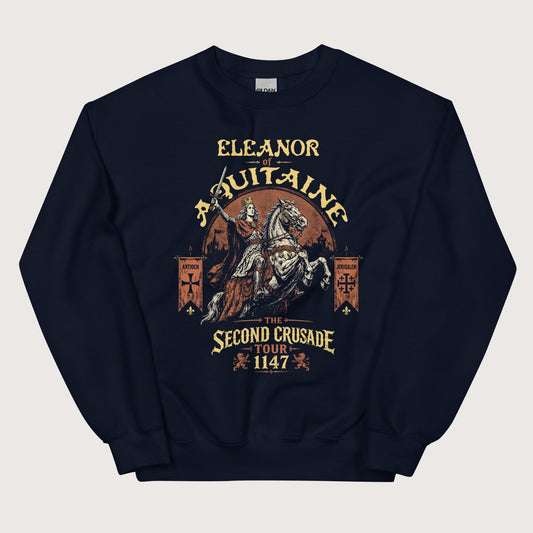 Navy Eleanor of Aquitaine Second Crusade Tour Sweatshirt - history buff gift by HistoHead